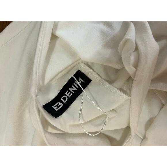 NWOT EB Denim Cowl Buckle Dress White Mini Crossed Straps Size XXL - Picture 11 of 11